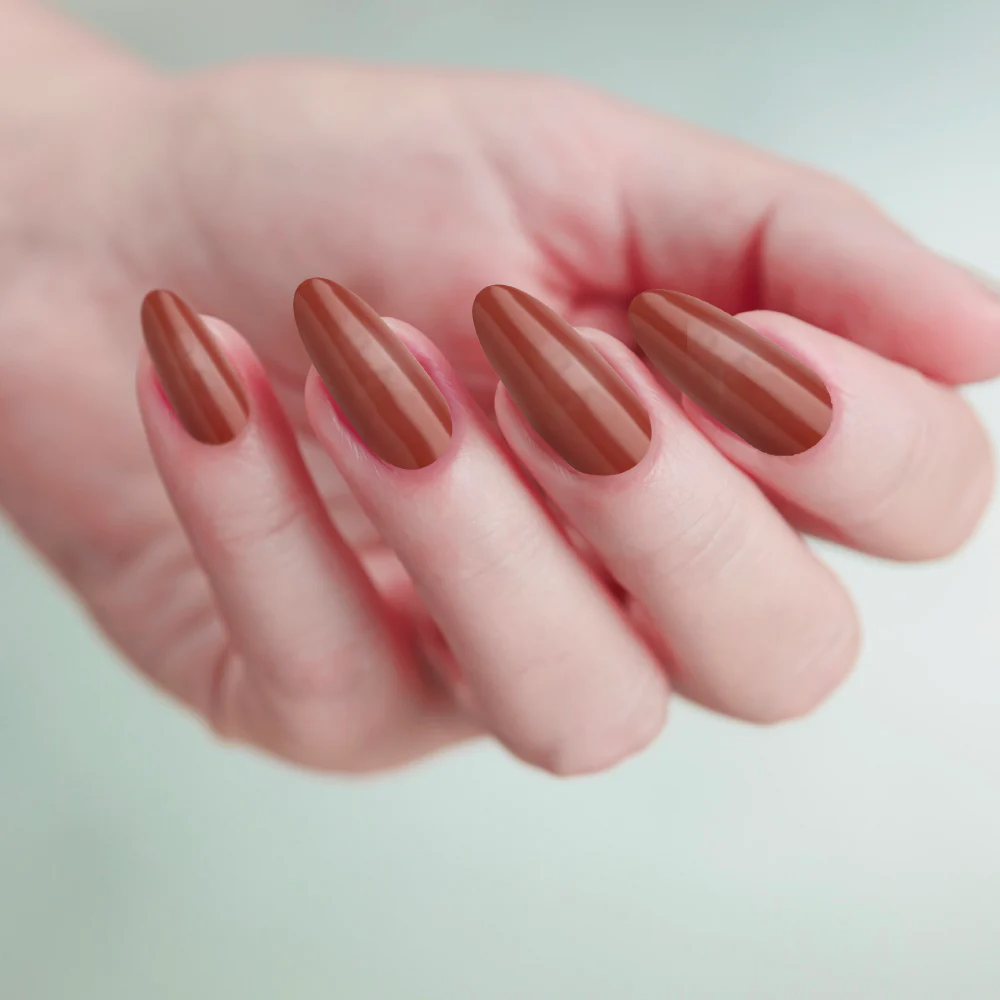 Gold Finger Solid Color Press On Nails Kit – Long Lasting Glue-On Fake Nails Set - Image 8