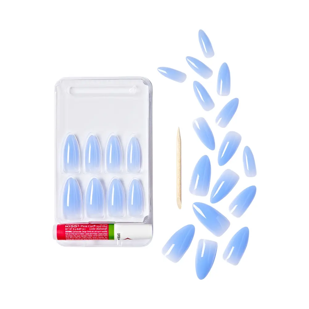 Gold Finger Solid Color Press On Nails Kit – Long Lasting Glue-On Fake Nails Set - Image 82