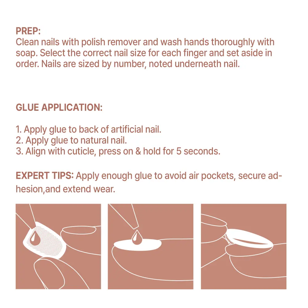 Gold Finger Solid Color Press On Nails Kit – Long Lasting Glue-On Fake Nails Set - Image 83