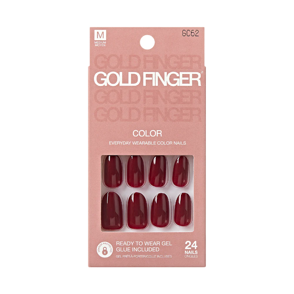 Gold Finger Solid Color Press On Nails Kit – Long Lasting Glue-On Fake Nails Set - Image 86