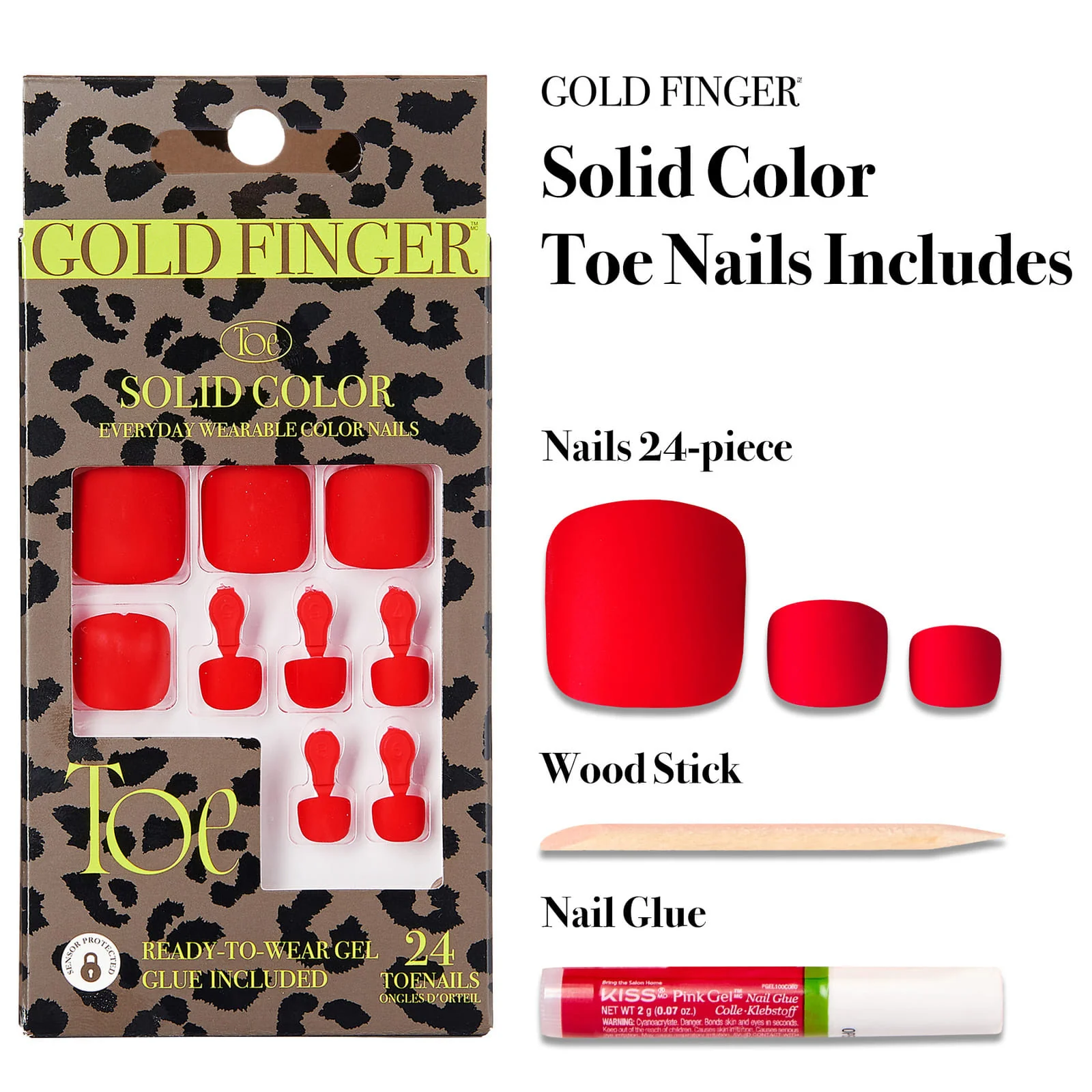Gold Finger Solid Color Toenails - Image 2