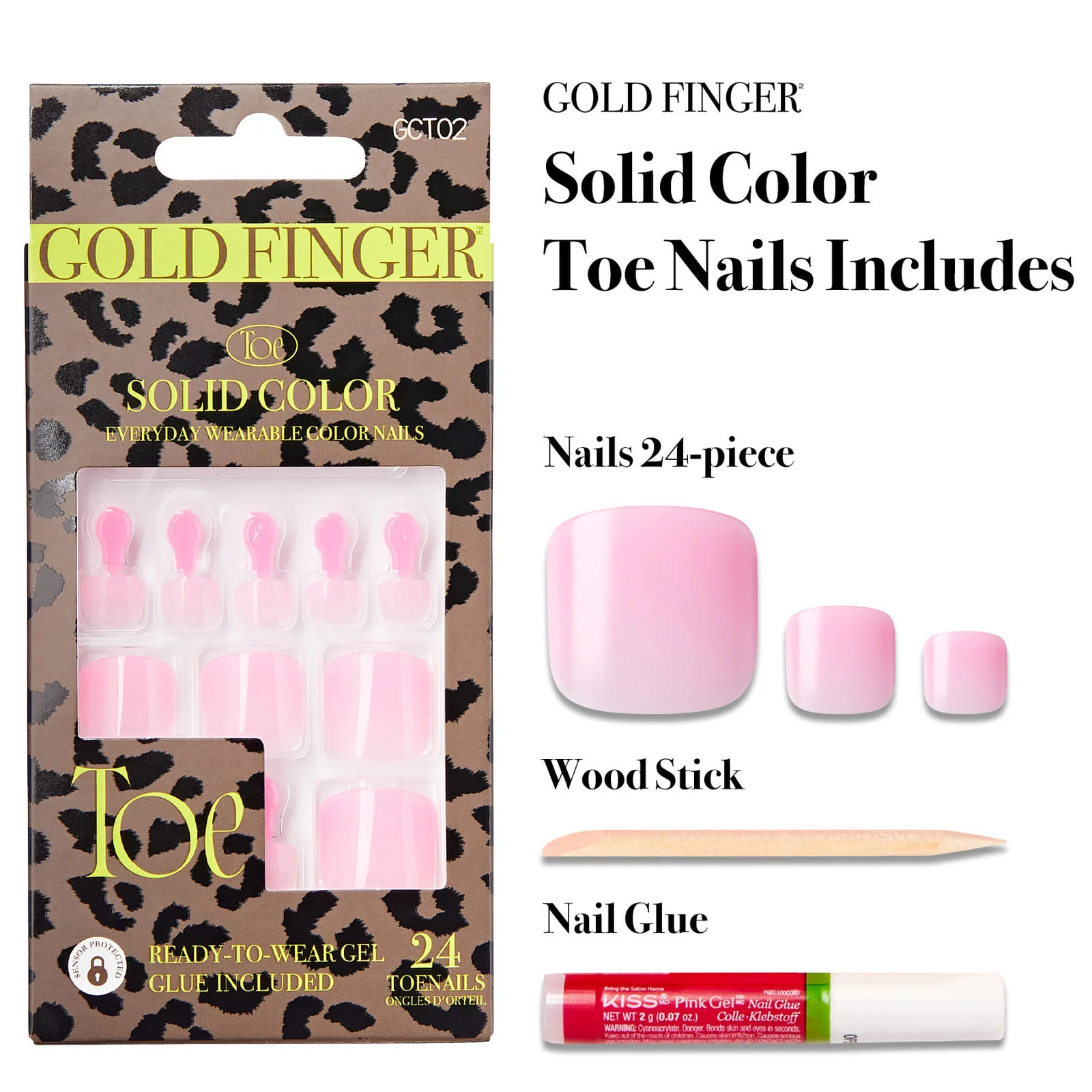 Gold Finger Solid Color Toenails - Image 2