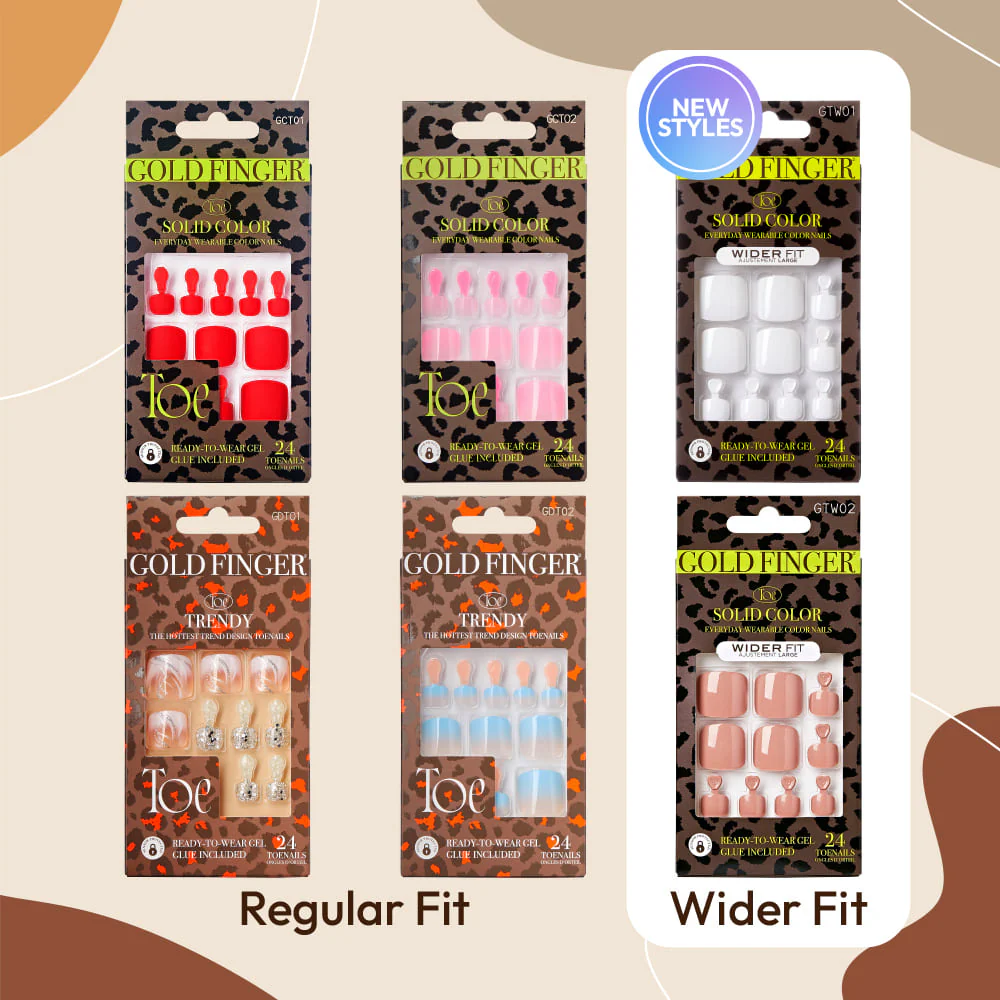 Gold Finger Solid Color Wide Fit Toenails - Image 4