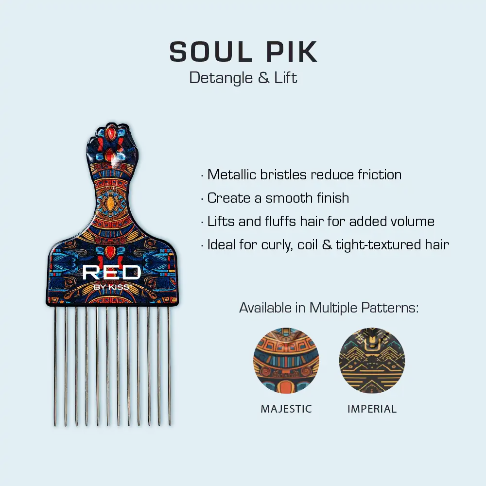 RED by KISS Soul Pik Curly Hair & Afros Hair Pick - Image 3