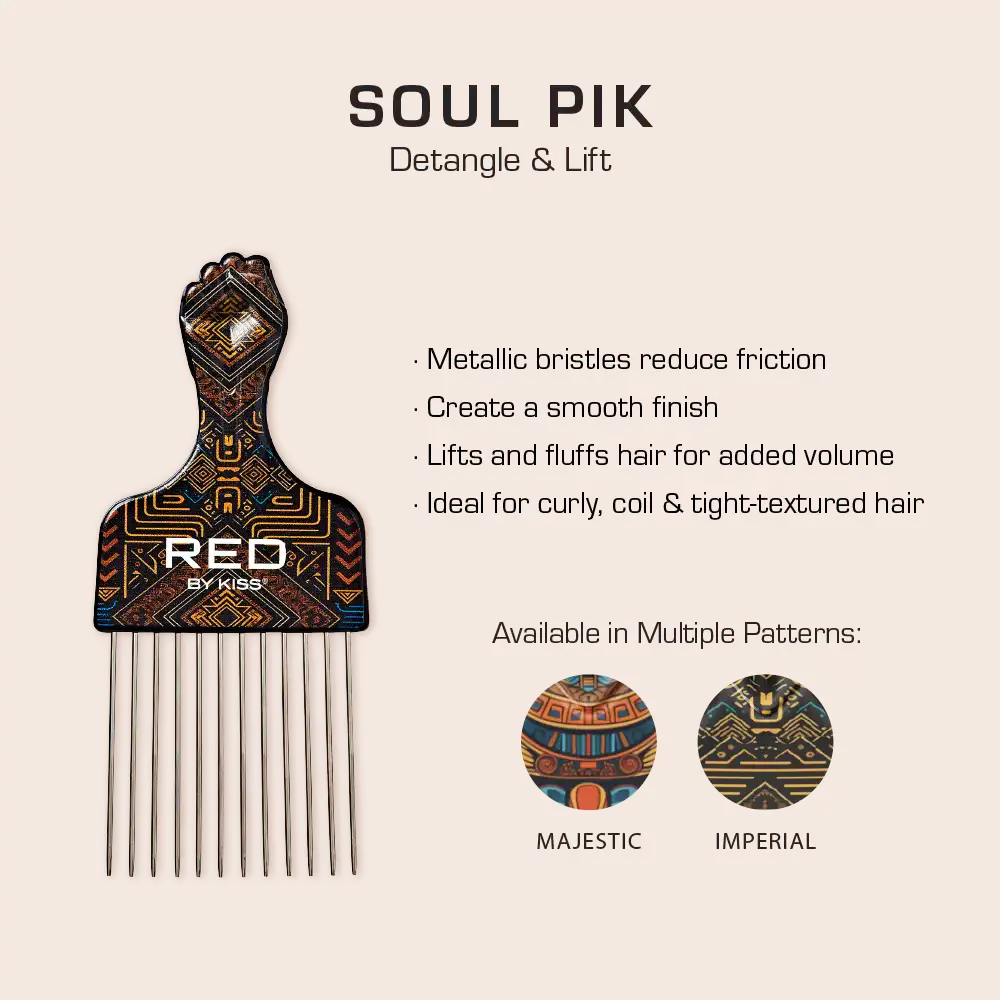 RED by KISS Soul Pik Curly Hair & Afros Hair Pick - Image 34