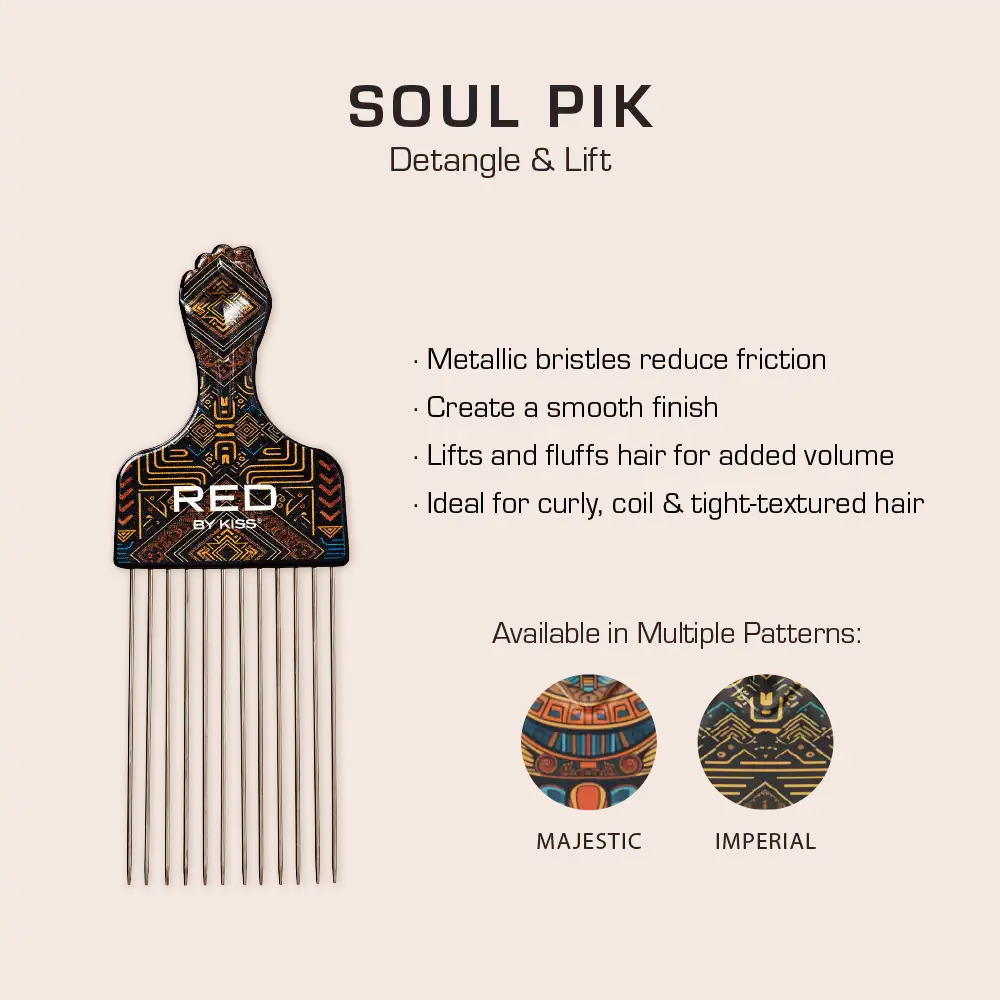 RED by KISS Soul Pik Curly Hair & Afros Hair Pick - Image 42