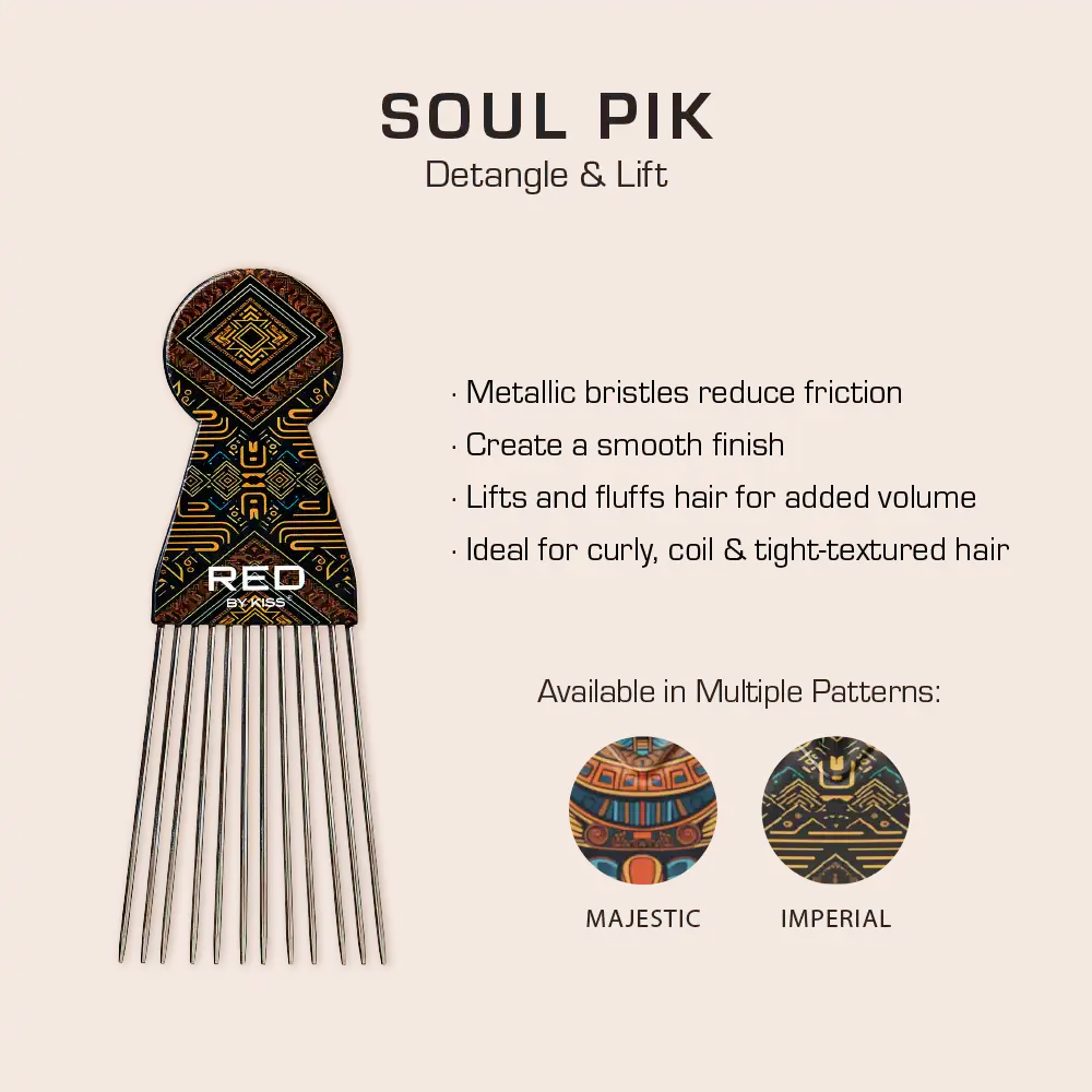 RED by KISS Soul Pik Curly Hair & Afros Hair Pick - Image 50