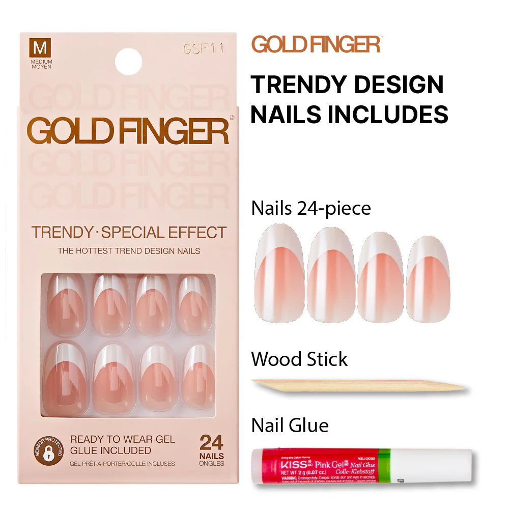 Gold Finger Special Effect Nails - French Glazed - Image 4