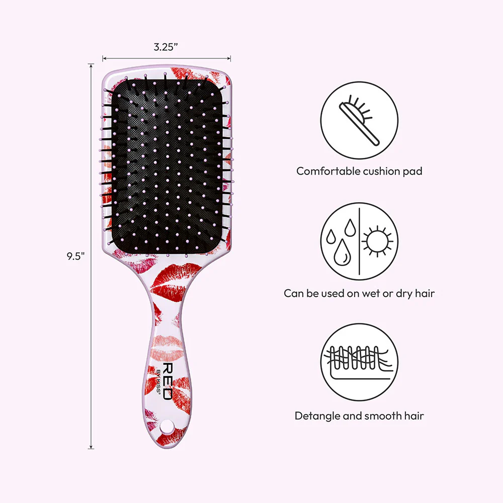 RED by KISS Square Paddle Designed Brush - Kisses - Image 3