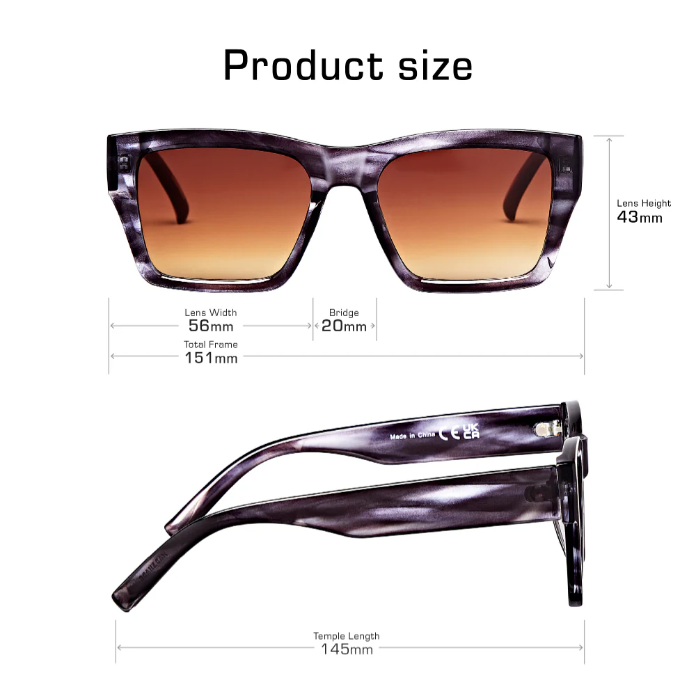 Mad Shade Striped Gradient Square Sunglasses #40 - Image 4