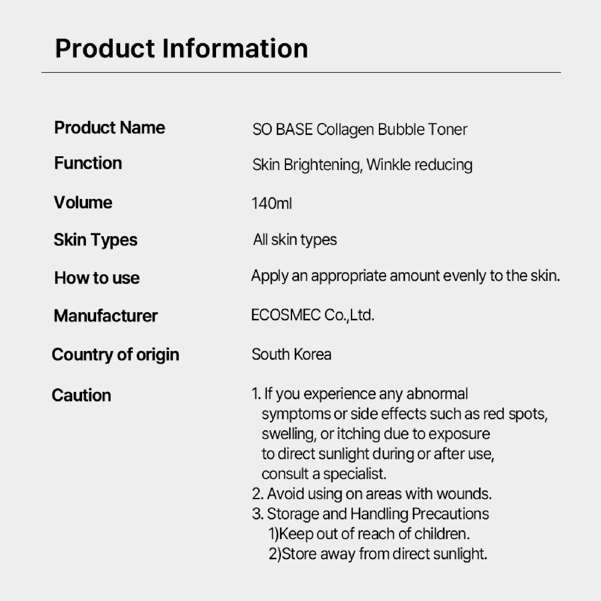 SOBASE Collagen Bubble Toner - Instant Glow & Anti-Aging with 7 Peptides - Image 23