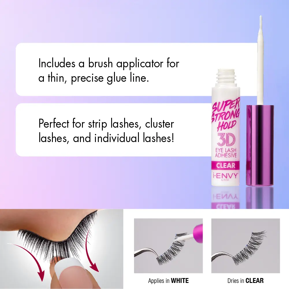 I-ENVY Super Strong Hold 3D Strip Lash Glue Brush-On Clear Waterproof - Image 2