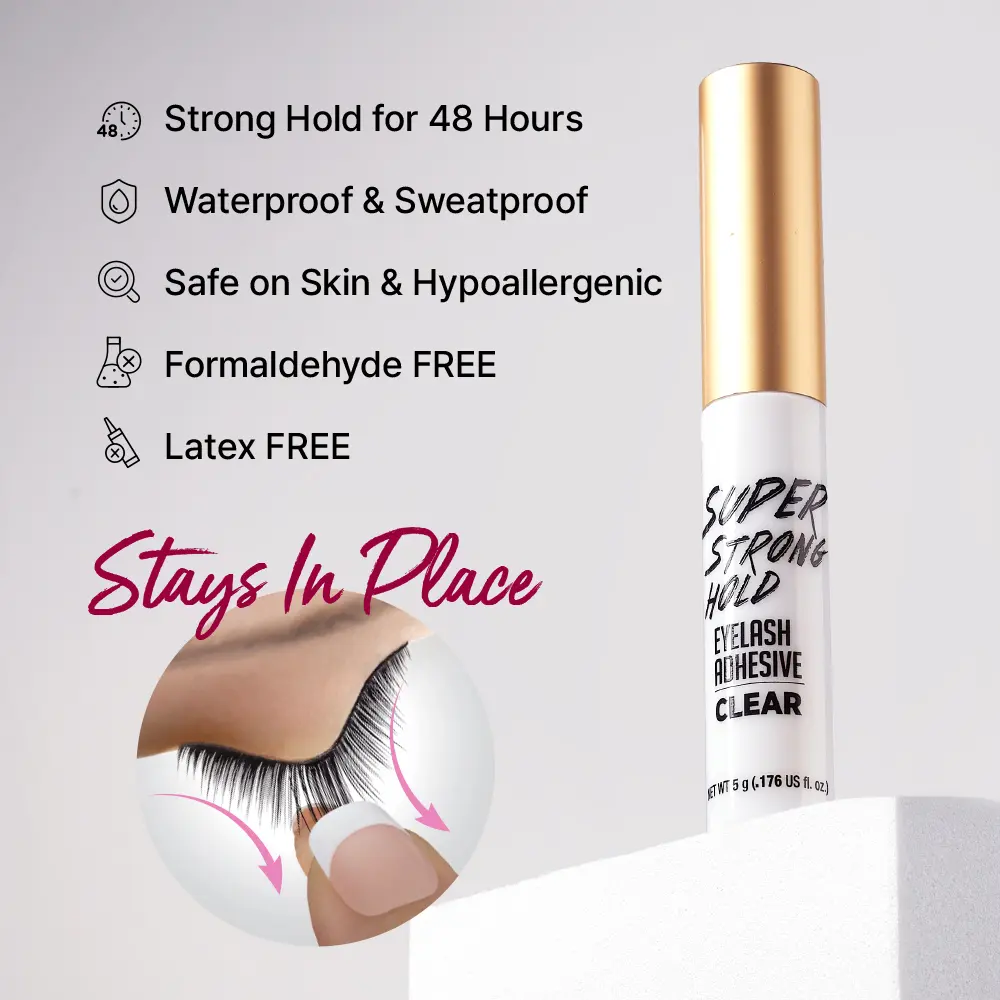 I-ENVY Super Strong Hold Eyelash Adhesive (Clear, 2 Pack) Waterproof, 48-Hour Long-Lasting Lash Glue, Latex-Free, Hypoallergenic - Image 5