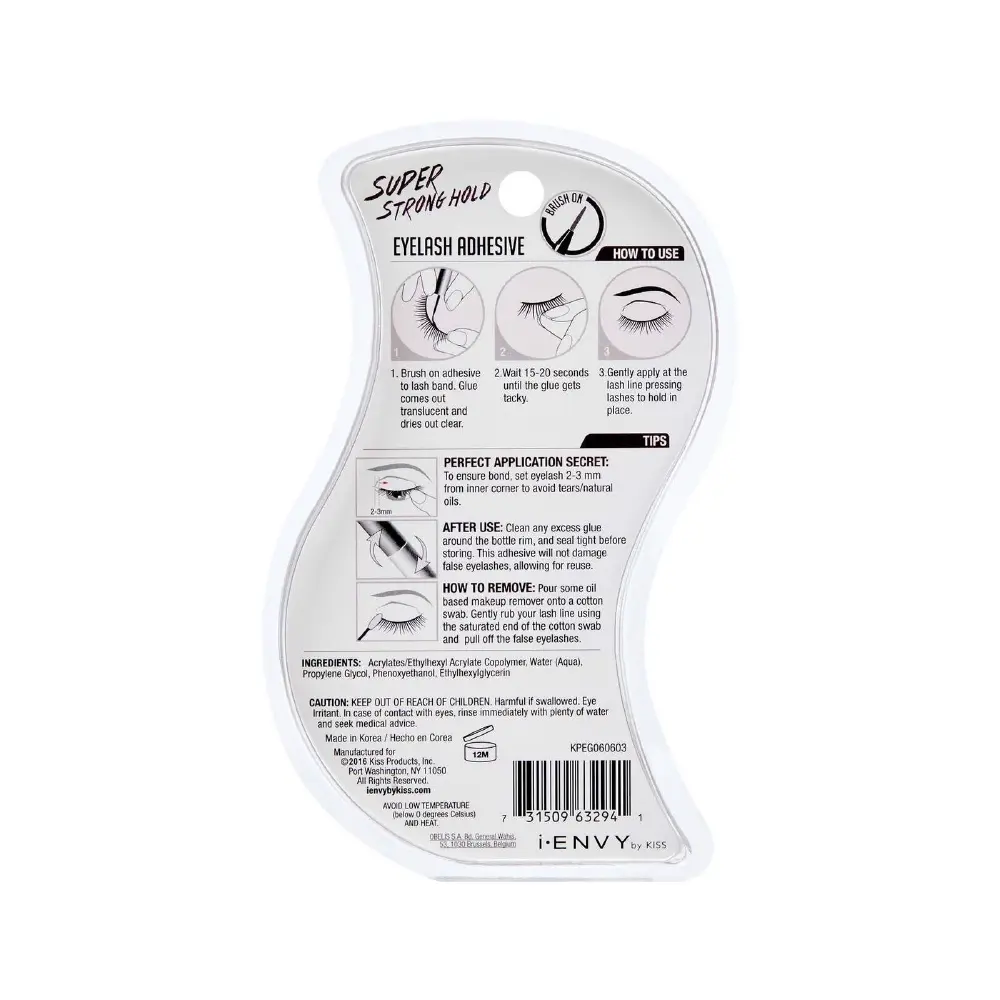 I-ENVY Super Strong Hold Eyelash Adhesive (Clear, 2 Pack) Waterproof, 48-Hour Long-Lasting Lash Glue, Latex-Free, Hypoallergenic - Image 7