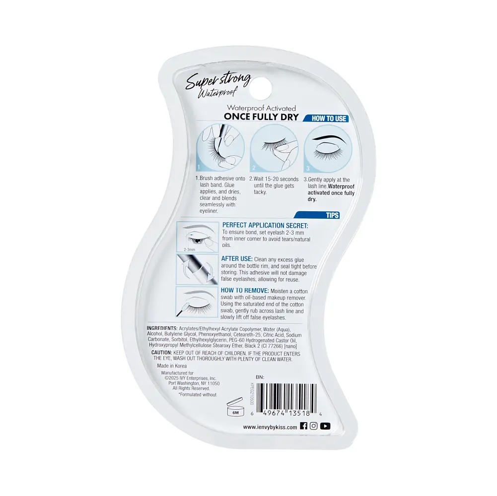 I-ENVY Super Strong Waterproof Eyelash Adhesive - Long-Lasting, Sweat & Tear Resistant - Black - Image 8