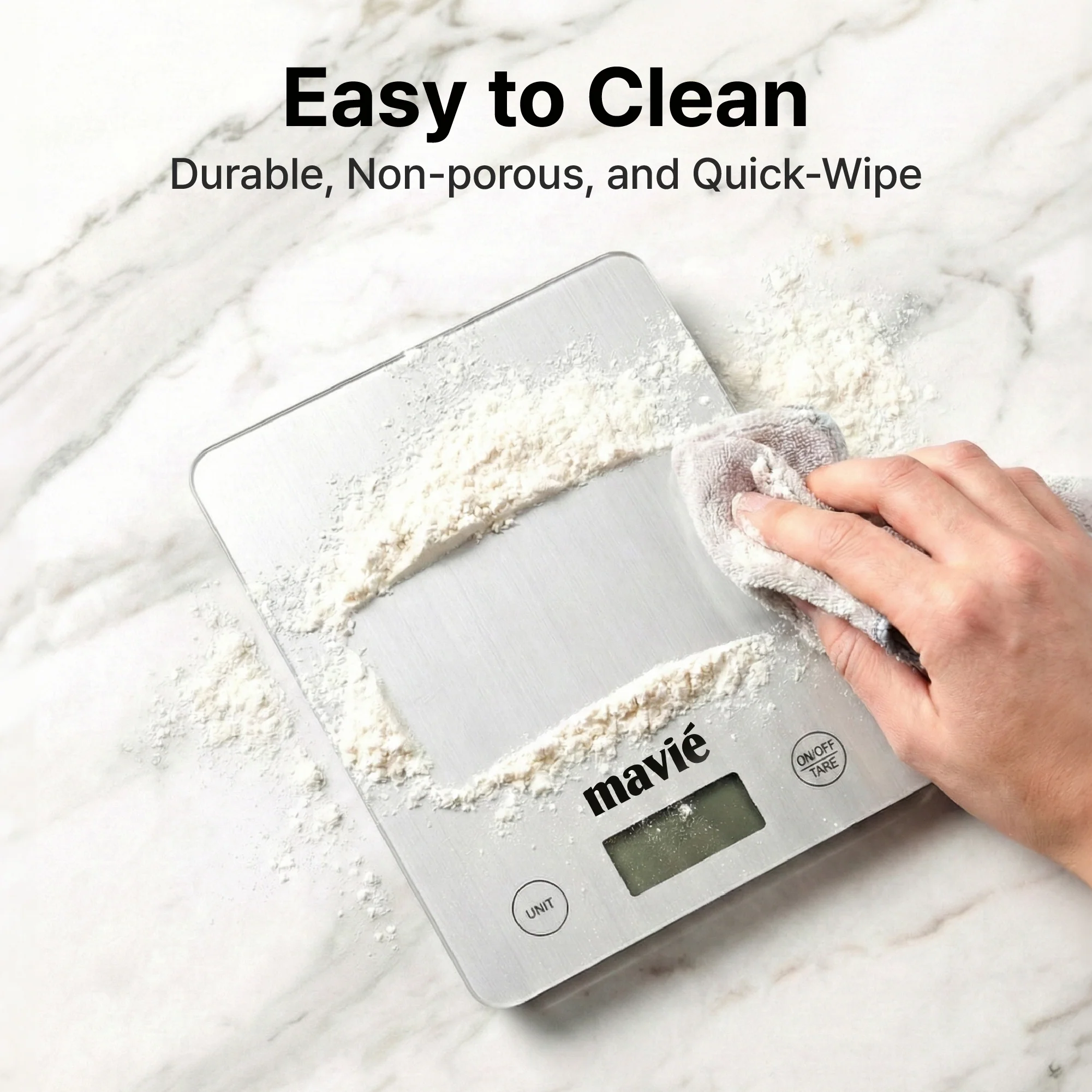 MAVIE Tempered Glass Digital Kitchen Scale – Full Touch Screen Food Scale with 5kg Capacity & 7 Weighing Units - Image 11
