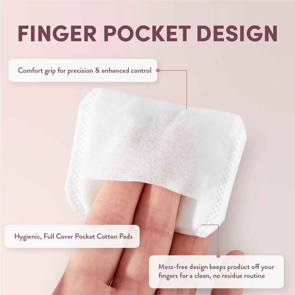 éclat Texture-Free Facial Cotton Pads with Finger Pocket – Extra Soft Cloud Touch Sheets (120 Count) - Image 2