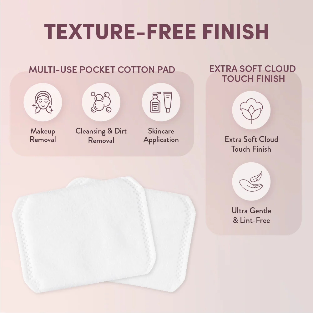 éclat Texture-Free Facial Cotton Pads with Finger Pocket – Extra Soft Cloud Touch Sheets (120 Count) - Image 3