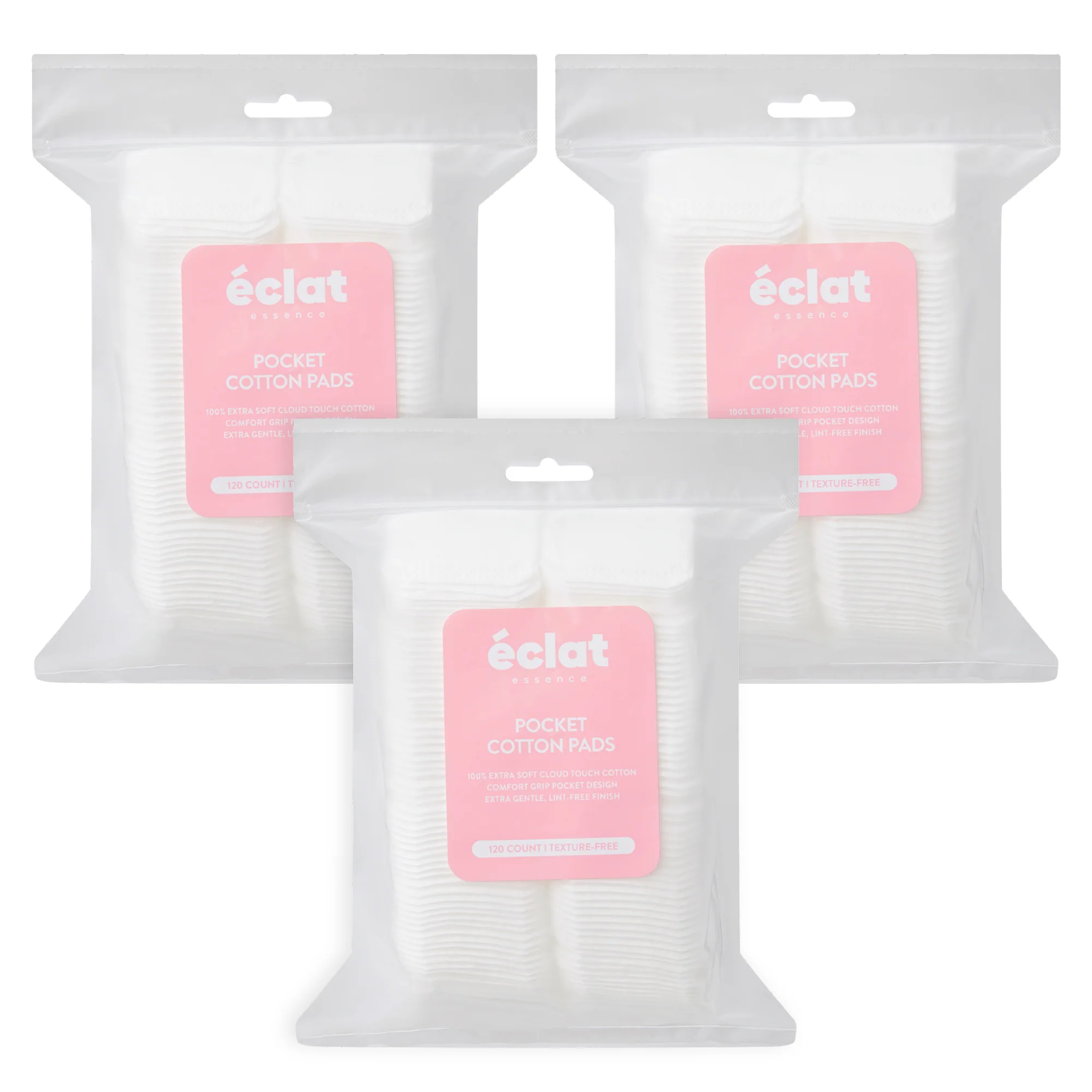 éclat Texture-Free Facial Cotton Pads with Finger Pocket – Extra Soft Cloud Touch Sheets (120 Count) - Image 6