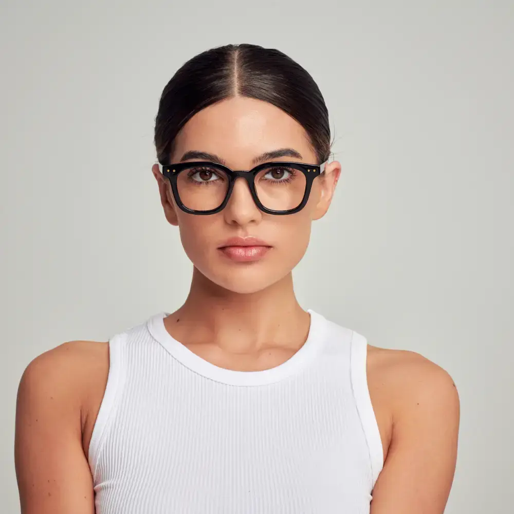 Mad Shade Thick Rounded Square Frame with Clear Lens - Retro 90s Inspired Fashion Glasses #20 - Image 3