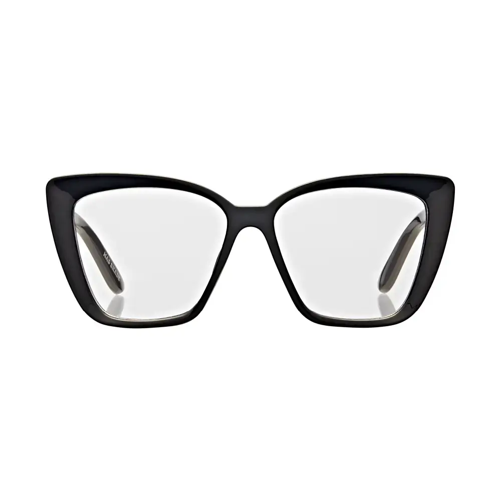 Mad Shade Thick Rounded Square Frame with Clear Lens - Retro 90s Inspired Fashion Glasses #20 - Image 6
