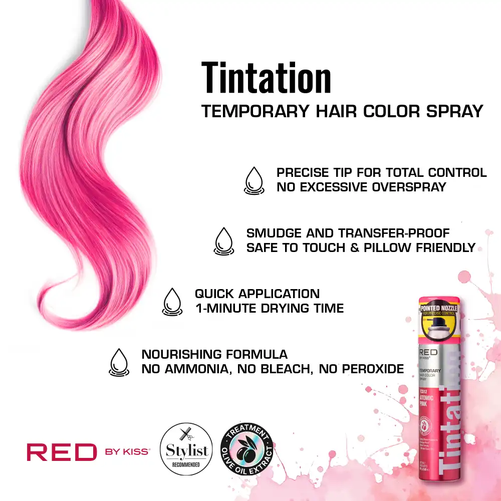RED by KISS Tintation Color Spray - Atomic Pink - Image 6