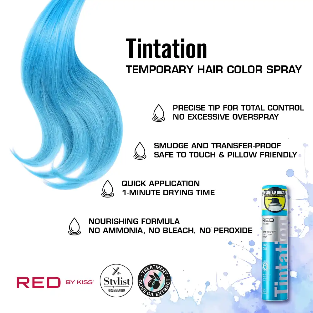RED by KISS Tintation Color Spray Vibrant Collection - Cyan - Image 4