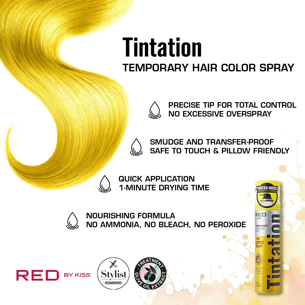 RED by KISS Tintation Color Spray Vibrant Collection - Electric Yellow - Image 4