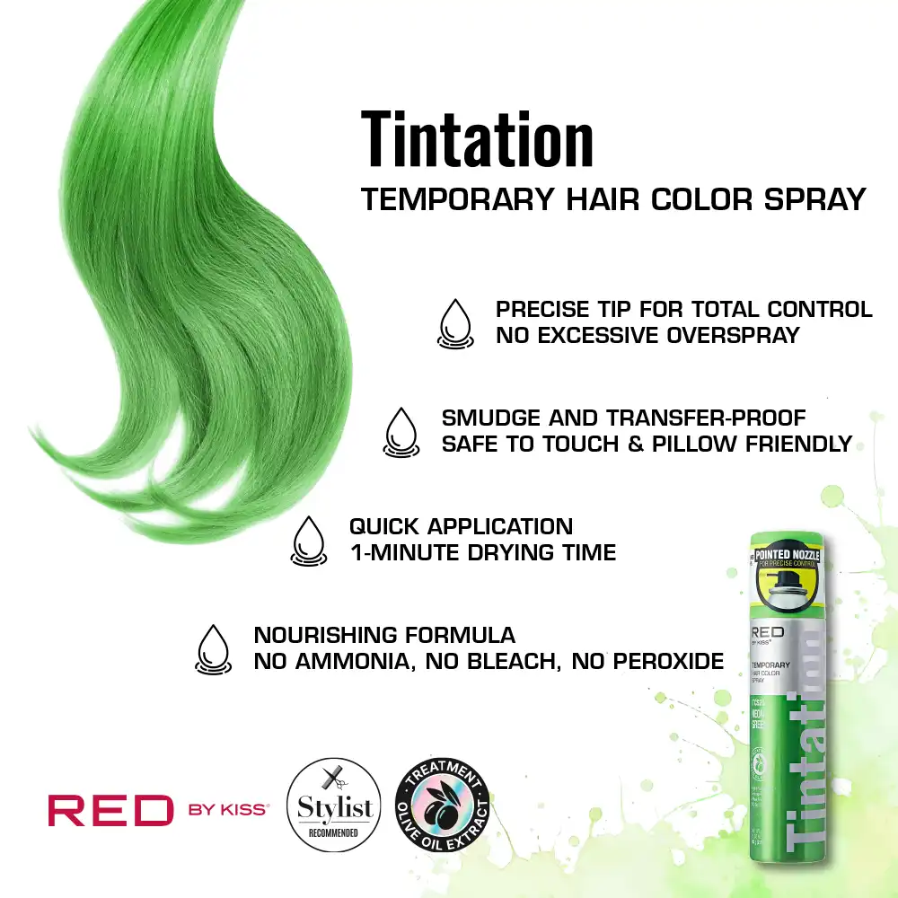 RED by KISS Tintation Color Spray Vibrant Collection - Neon Green - Image 4