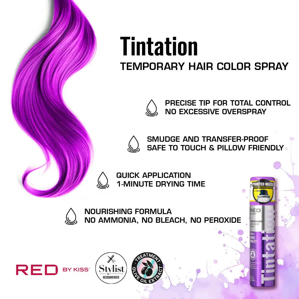 RED by KISS Tintation Color Spray - Vivid Violet - Image 5