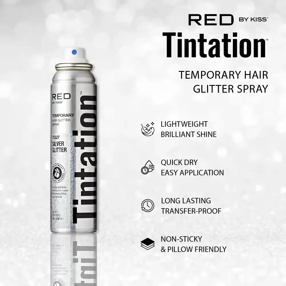 RED by KISS Tintation Sparkle Glitter Hair Spray – Shimmering Finish for Parties & Holidays - Image 2