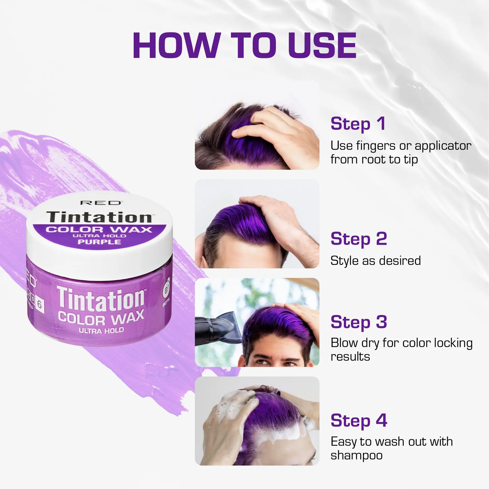 RED by KISS Tintation Temporary Hair Color Wax – Vivid Instant Color - Image 4