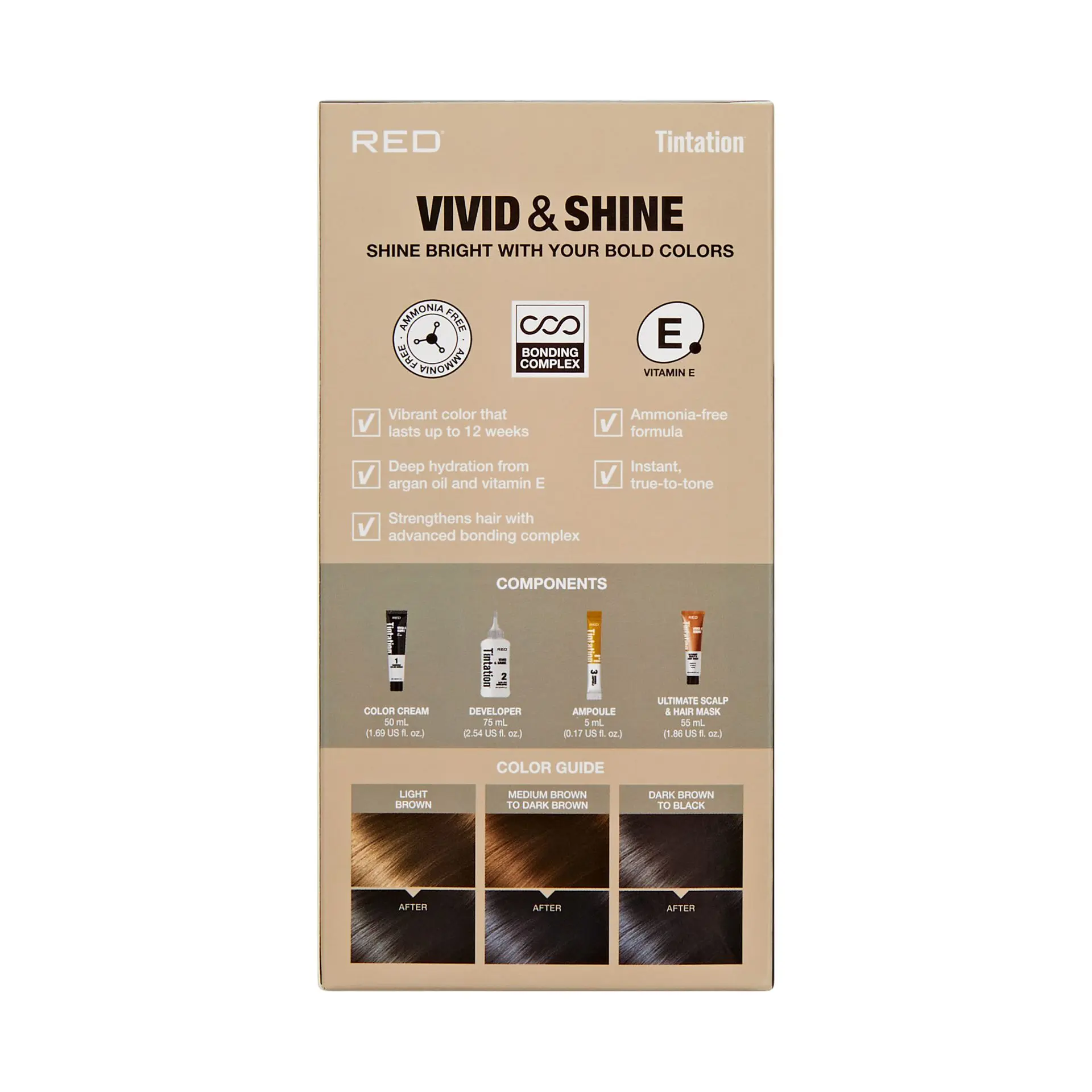 RED by KISS Tintation Vivid & Shine Permanent Hair Dye – Ammonia-Free, Curl-Safe, Long-Lasting Color - Image 120