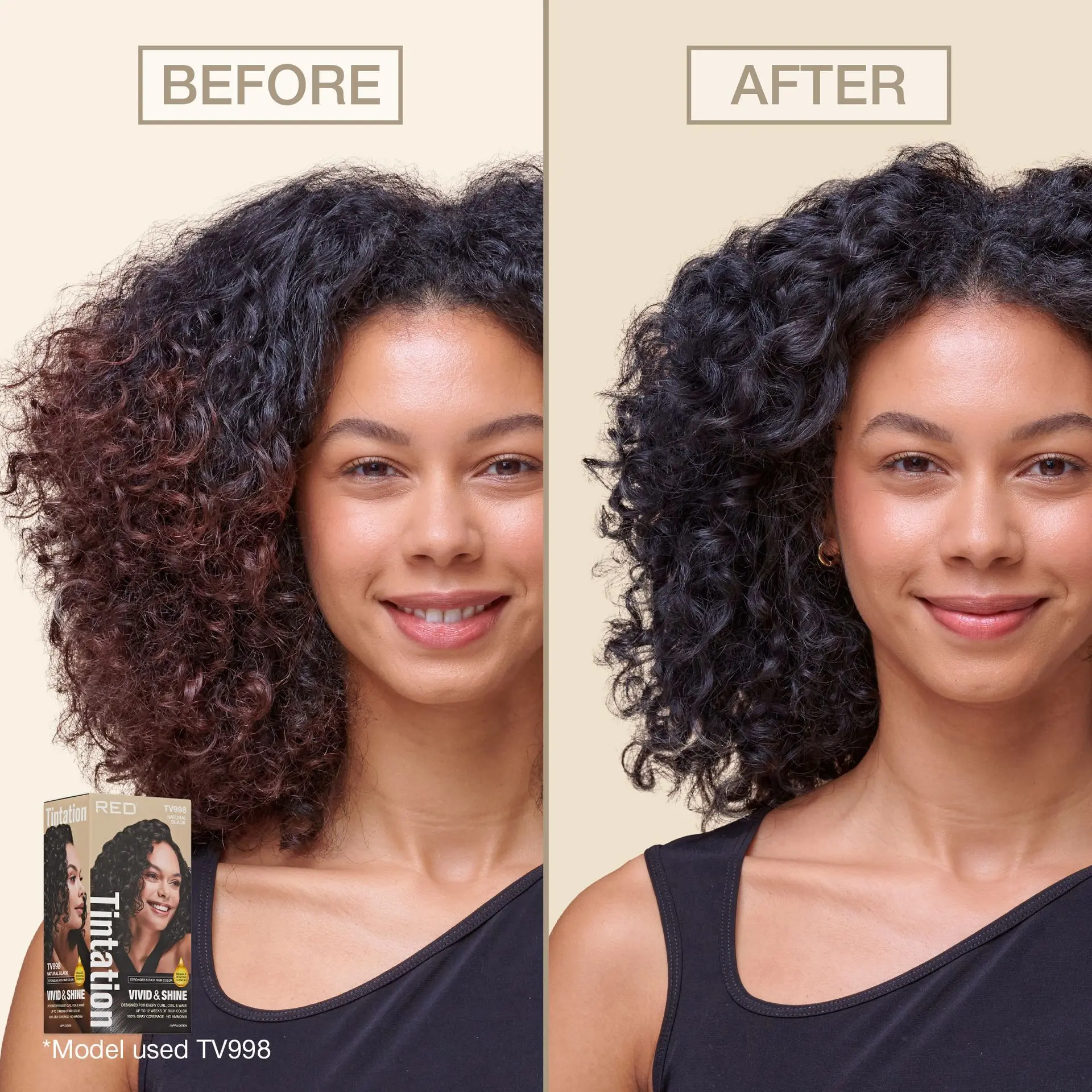 RED by KISS Tintation Vivid & Shine Permanent Hair Dye – Ammonia-Free, Curl-Safe, Long-Lasting Color - Image 44