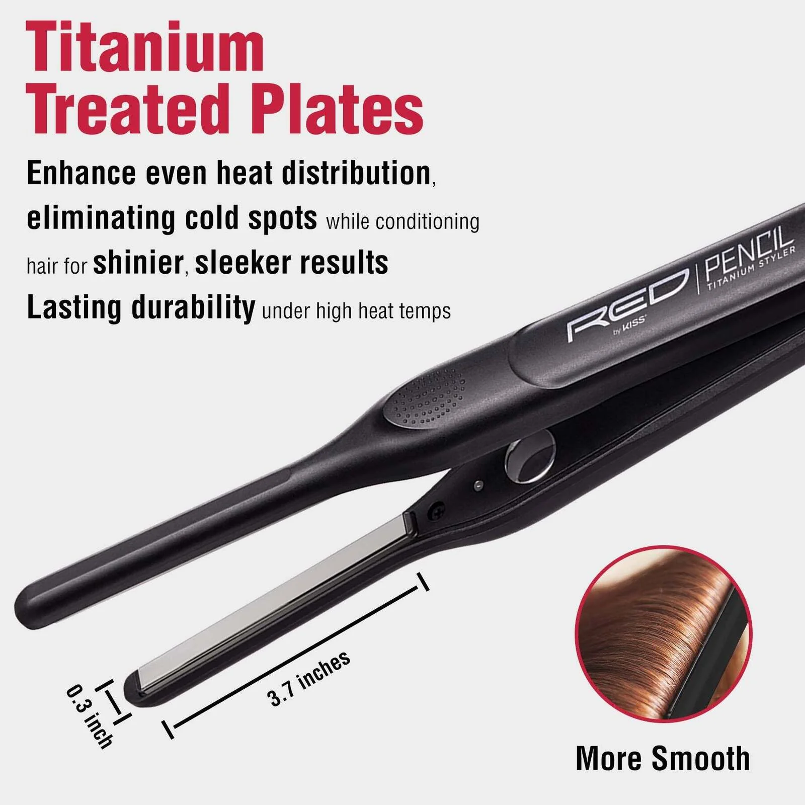 Red PRO Titanium Flat Iron 0.3" - Image 6