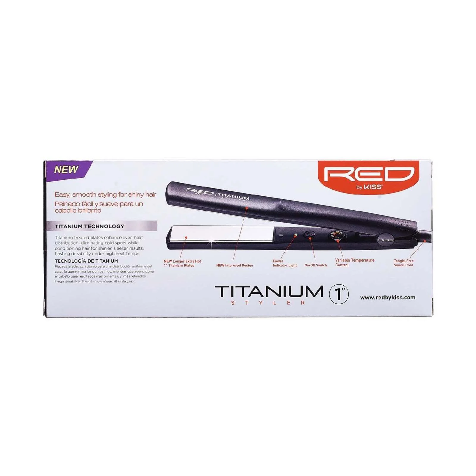 RED by KISS Titanium Styler Flat Iron 1" - Image 5