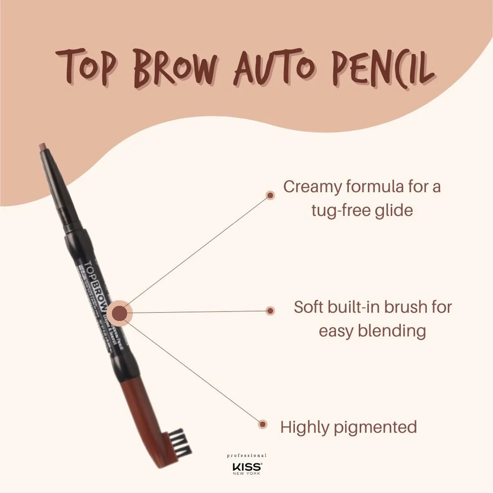Kiss New York Top Brow Auto Pencil Highly pigmented - Image 9
