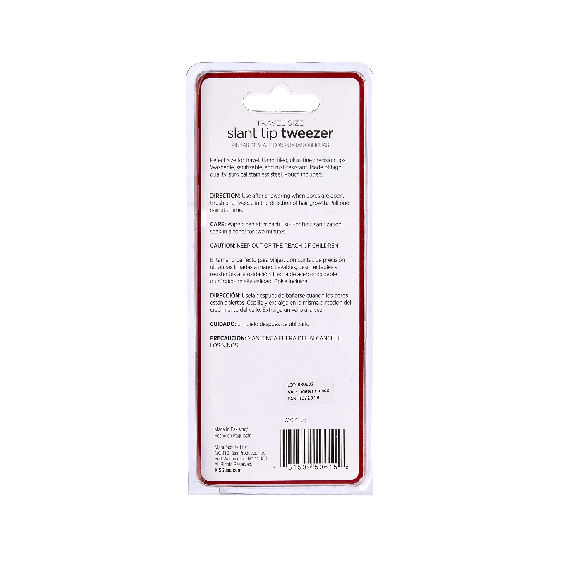 Kiss New York Travel Size Slant Tip Tweezer with Pouch - Image 6
