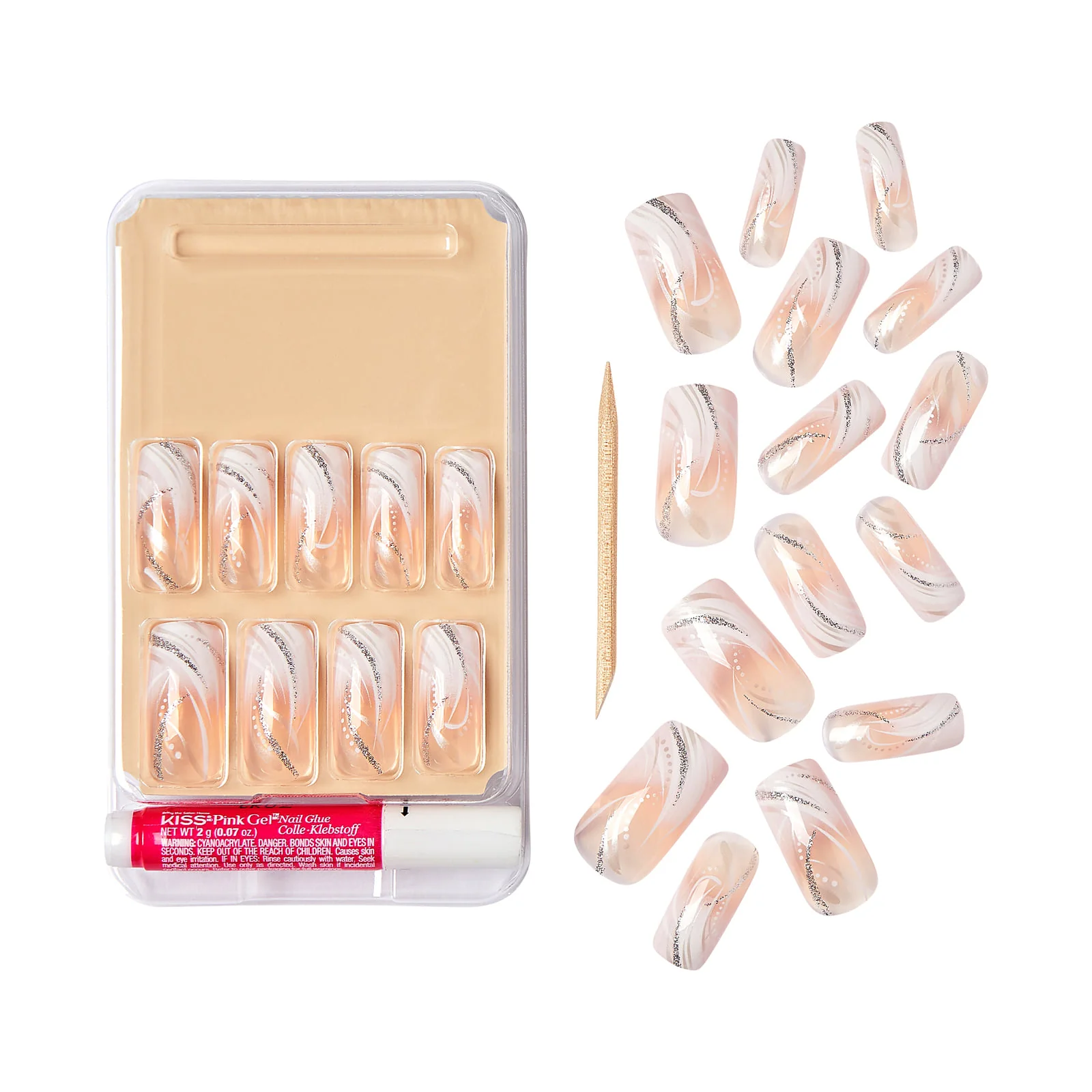 Gold Finger Trendy Glue-On False Nails - Children Sleepin - Image 3