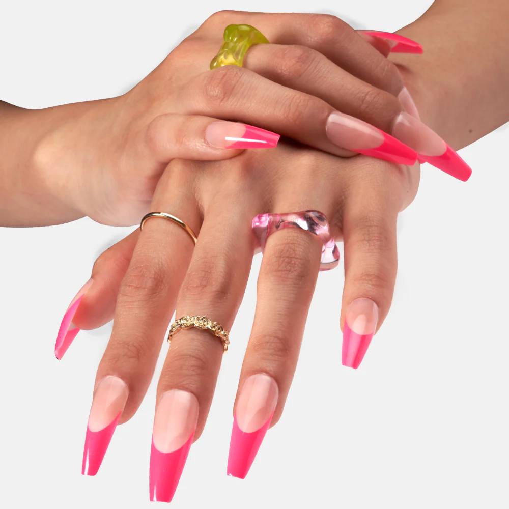 Gold Finger Trendy Nails Kit Long Nail Pink French Tip - Image 2