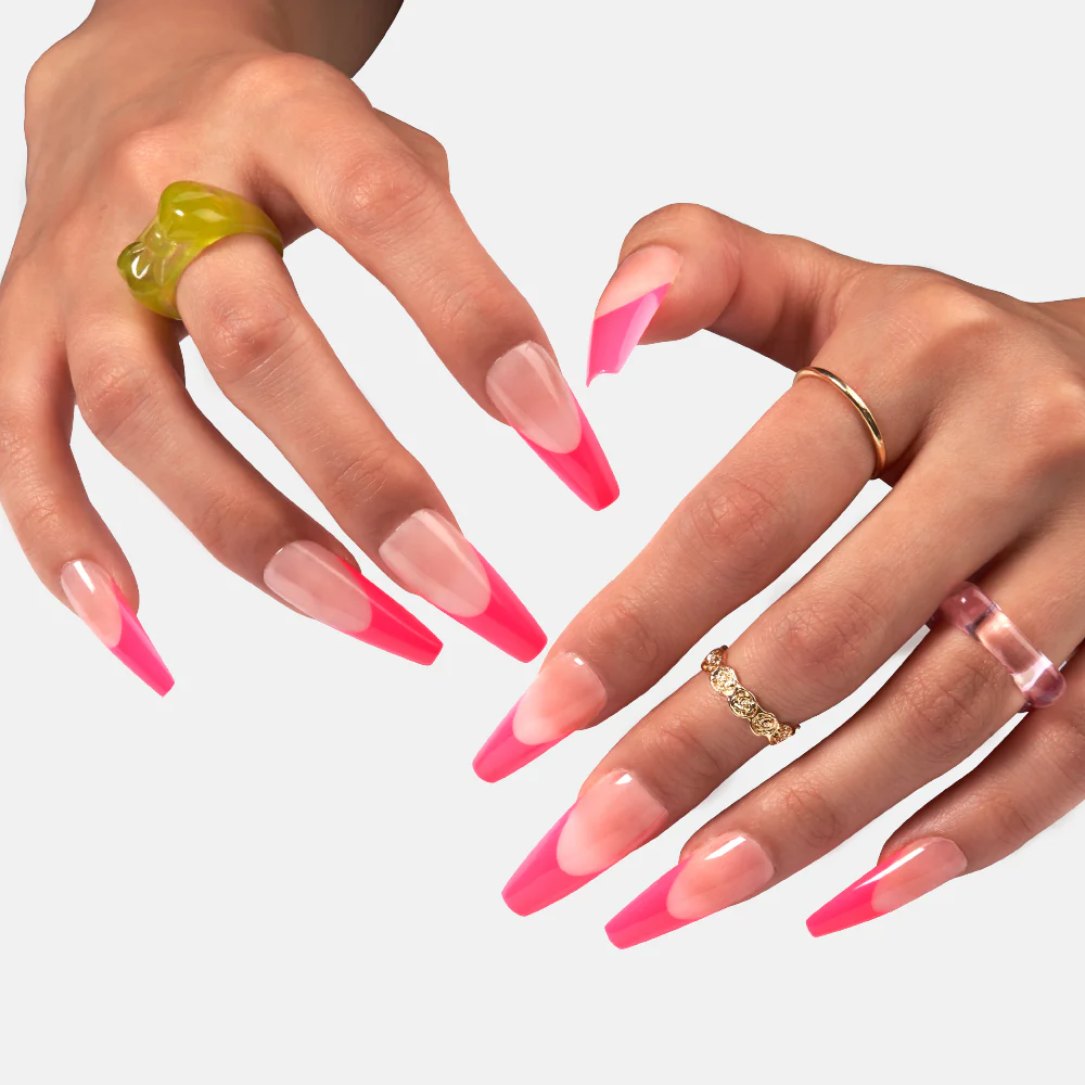 Gold Finger Trendy Nails Kit Long Nail Pink French Tip - Image 3
