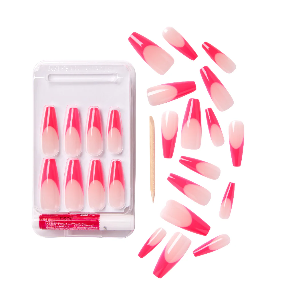 Gold Finger Trendy Nails Kit Long Nail Pink French Tip - Image 5