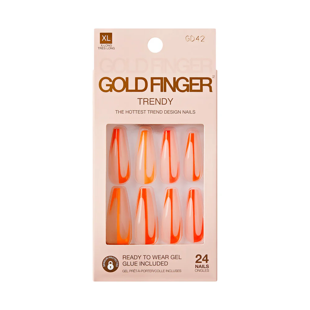 Gold Finger Trendy Nails - Green Flags