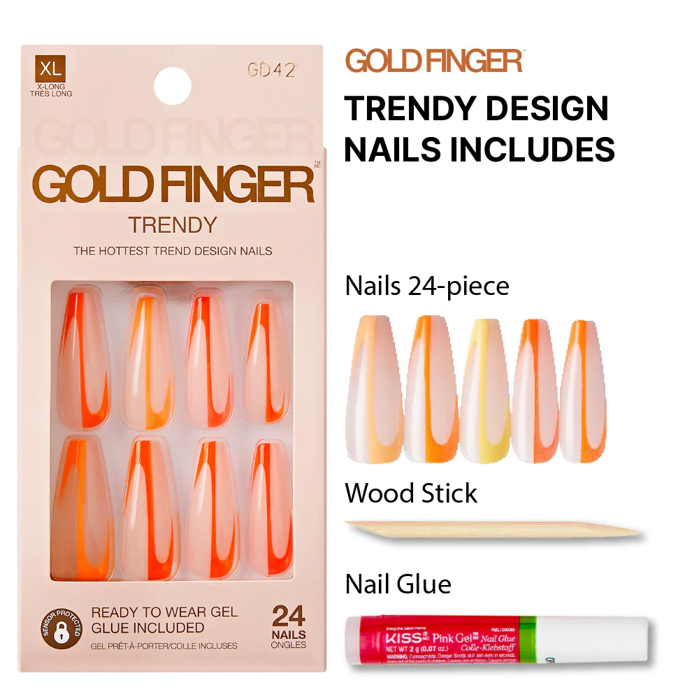 Gold Finger Trendy Nails - Green Flags - Image 4