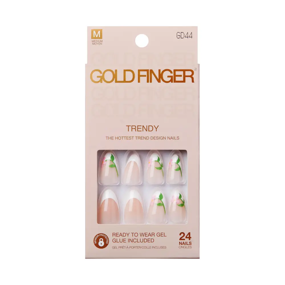 Gold Finger Trendy Press On Nails Kit with 24pcs Fashionable Fake Nails - Image 16