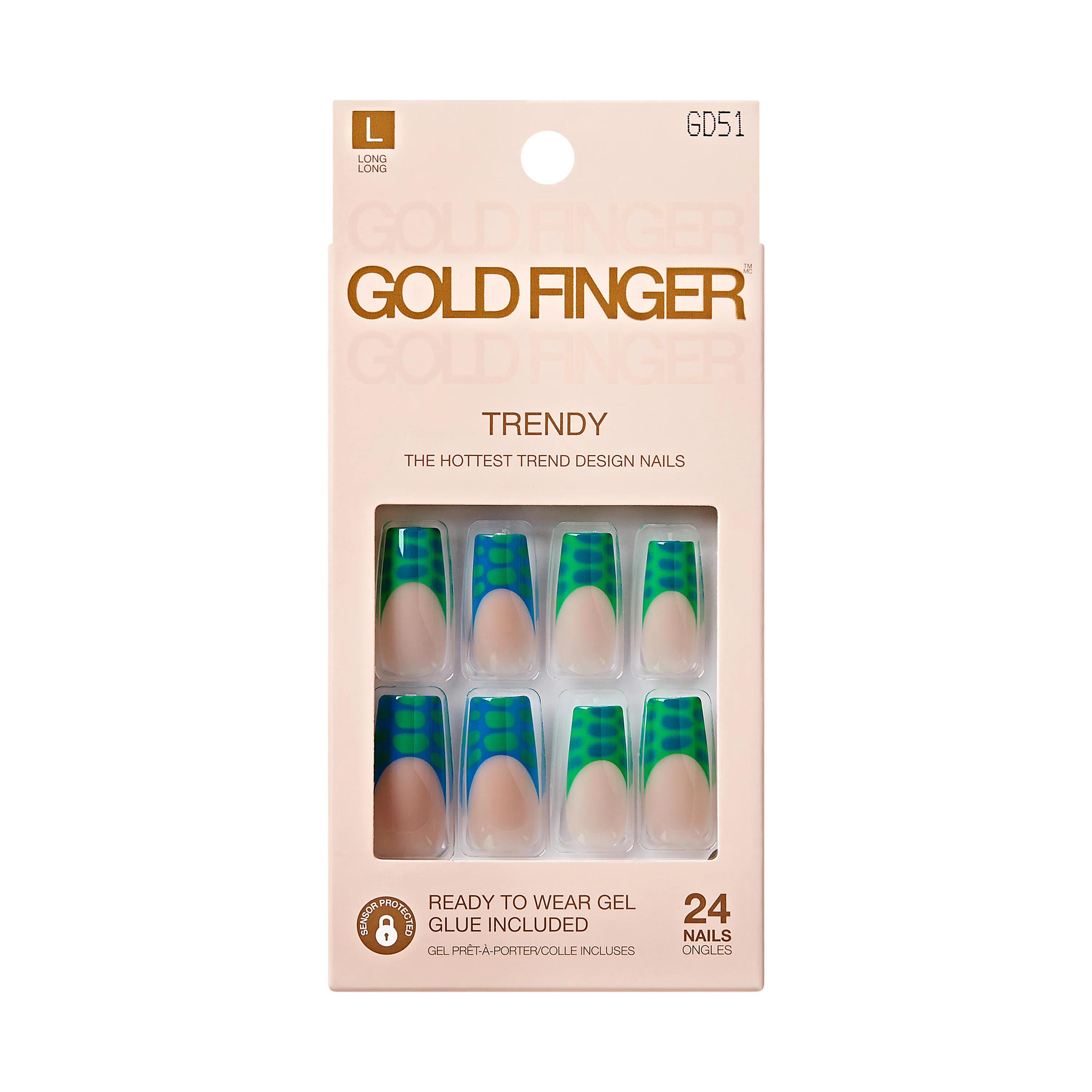 Gold Finger Trendy Press On Nails Kit with 24pcs Fashionable Fake Nails - Image 8