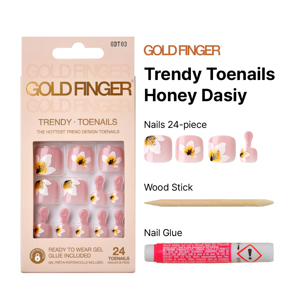 Gold Finger Trendy Toenails - Honey Daisy - Image 3