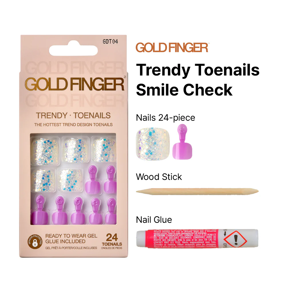 Gold Finger Trendy Toenails - Smile Check - Image 3