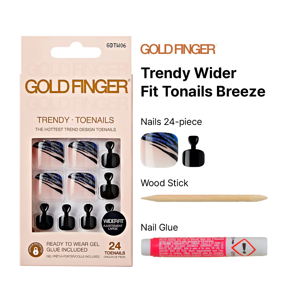 Gold Finger Trendy Wider Fit Toenails - Breeze - Image 4