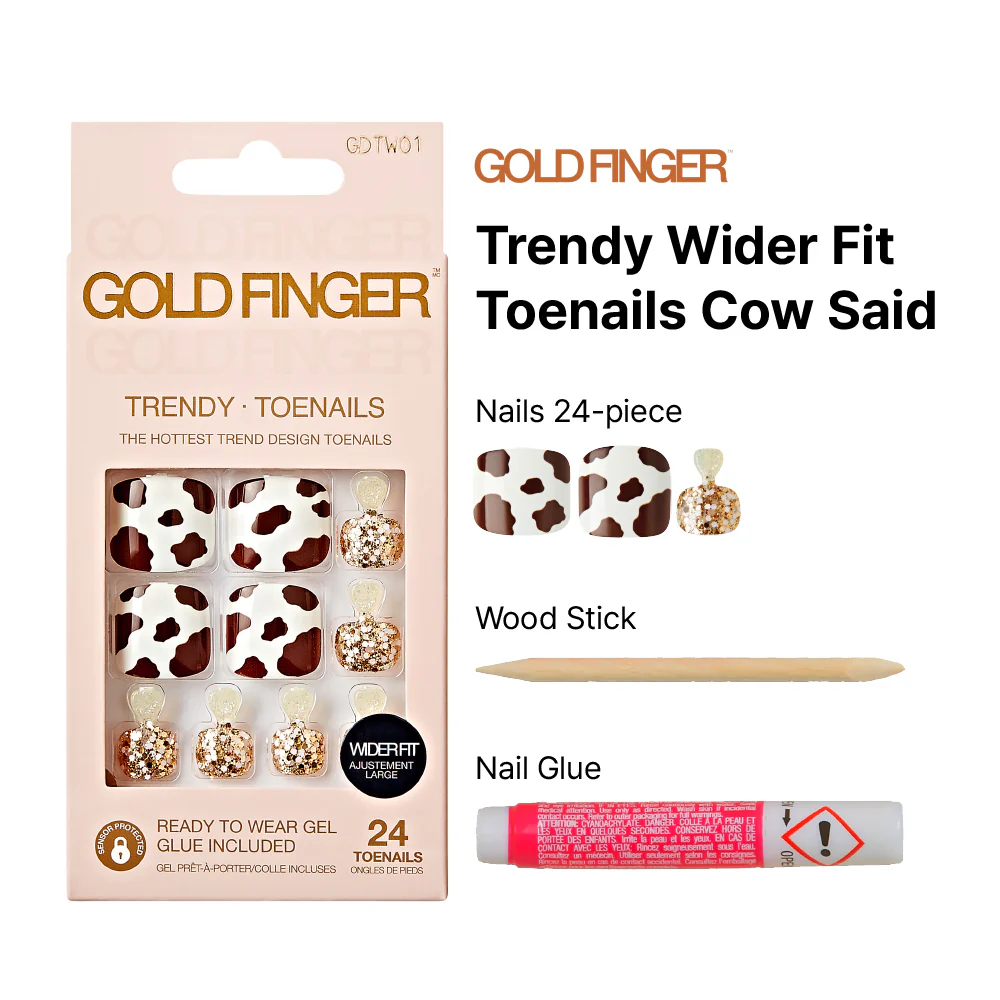 Gold Finger Trendy Wider Fit Toenails - Cow Said - Image 4